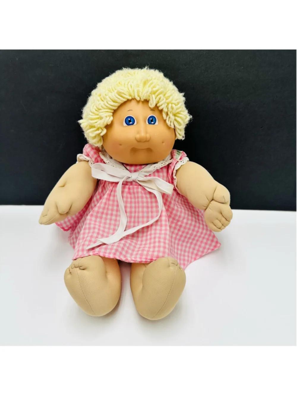 Vintage Coleco Cabbage Patch Kid Head Mold #2 Blonde Short Hair Blue Eyes